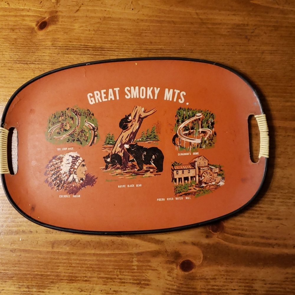 Antique Great Smokey Mountains souvenir tray